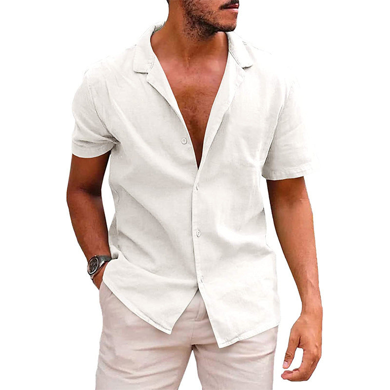 Men's Tops Casual Button Down Shirt Short Sleeve - VirtualBag