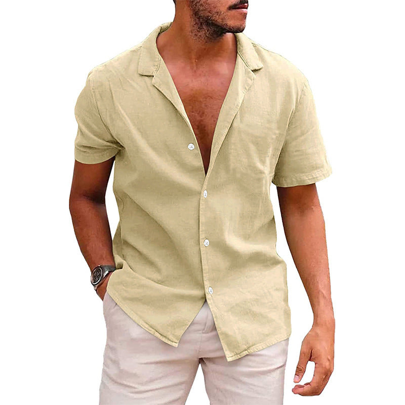 Men's Tops Casual Button Down Shirt Short Sleeve - VirtualBag
