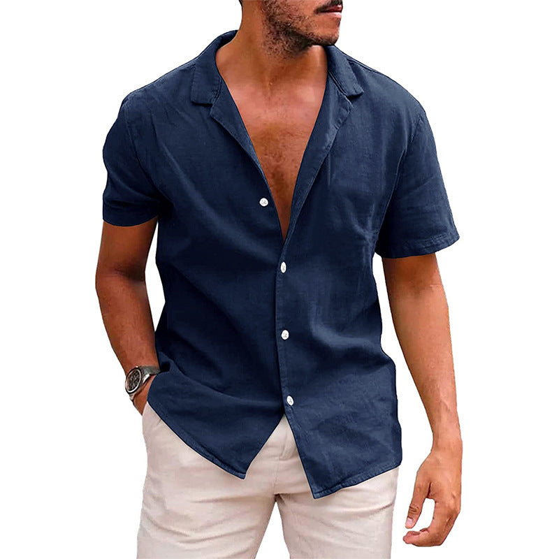 Men's Tops Casual Button Down Shirt Short Sleeve - VirtualBag