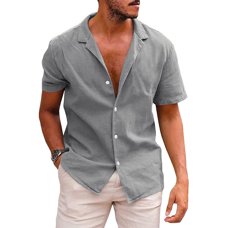 Men's Tops Casual Button Down Shirt Short Sleeve - VirtualBag